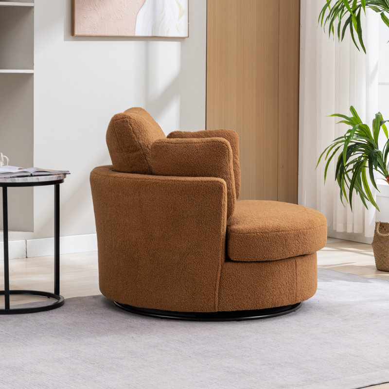 Rosdorf Park Dahlonega Upholstered Swivel Barrel Chair & Reviews Wayfair